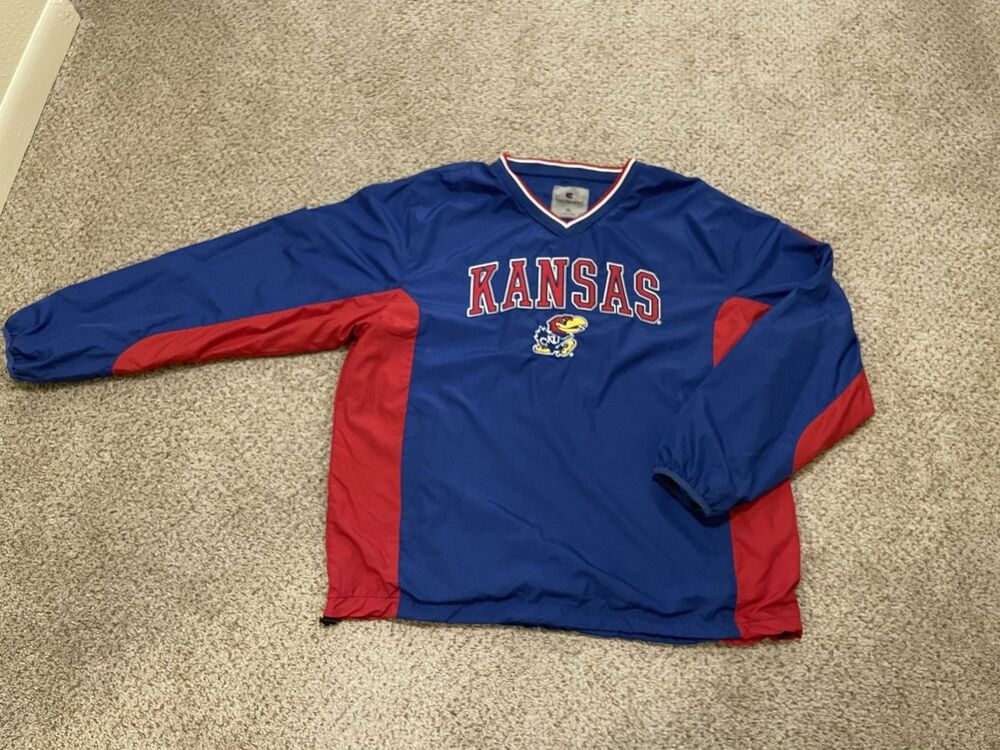 Kansas Jayhawks Jacket Mens XL NCAA Basketball KU Sports Pullover COLLEGE